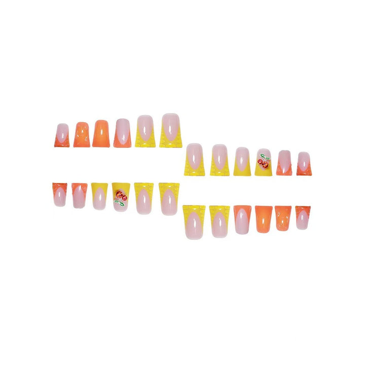 Creative Cherry-Themed Press-On Nail Art Kalsten