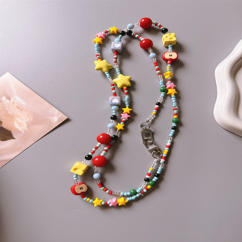Colorful Beaded Phone Lanyard Kalsten 1790135533