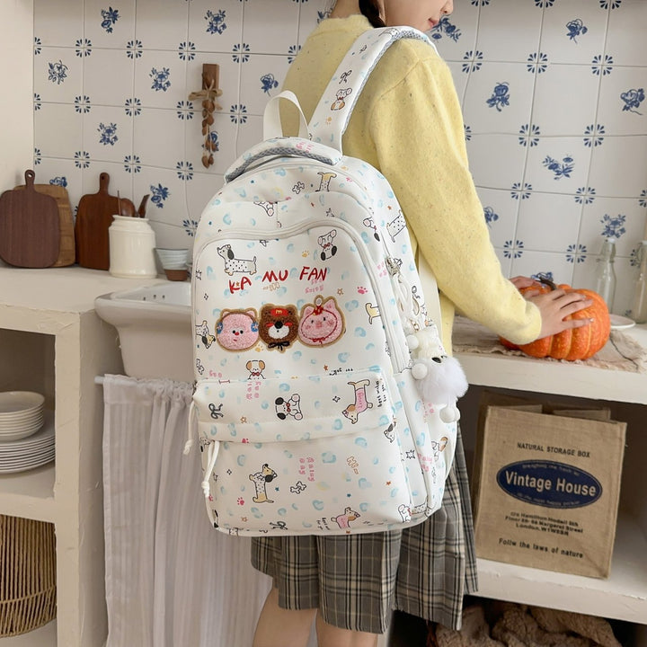 Embroidered Animal Character School Backpack Kalsten