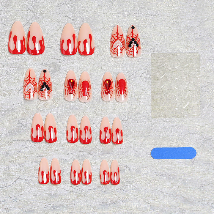 Artificial nail set with Halloween motif and intricate decorations Kalsten