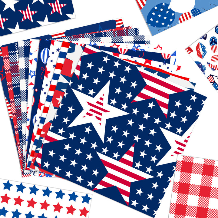 Unisex patterned party napkins made of paper with star and stripe designs Kalsten