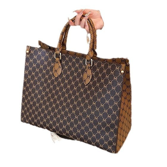 Luxe Logo-Printed Tote Handbag
