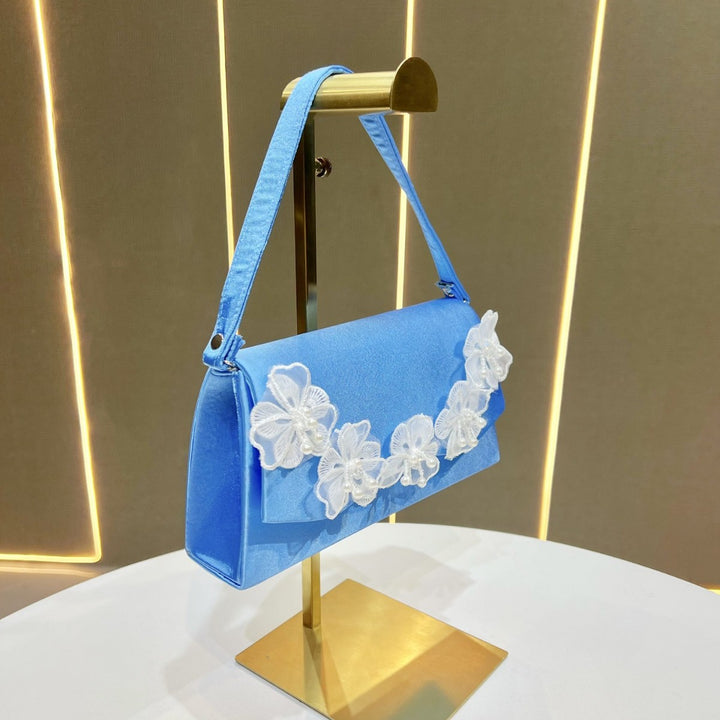 Floral-Accented Evening Handbag