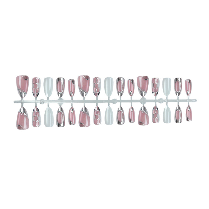 Elegant Metallic Accent Press-On Nails