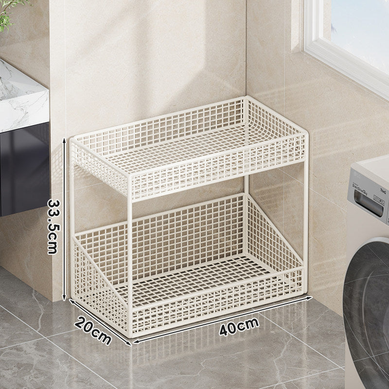 Compact Three-Tier Ventilated Metal Mesh Organizer Shelf for Countertop and Cabinet