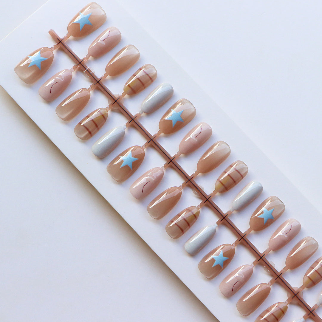 Creative Star Design Press-On Nail Art