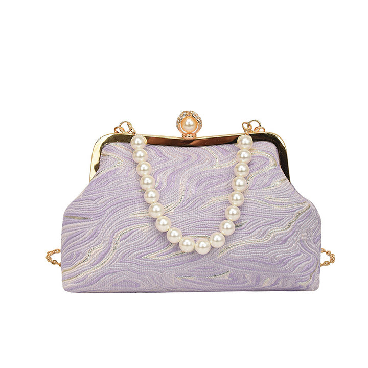 Elegant Pearl-Embellished Evening Handbag