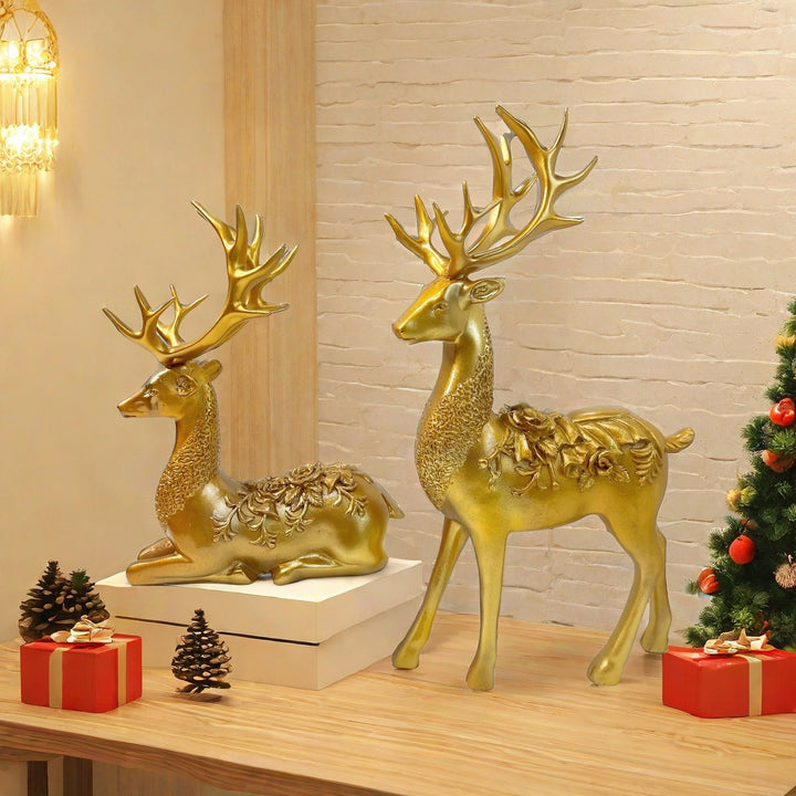 Artful decorative figure of a magnificent deer with floral details Kalsten