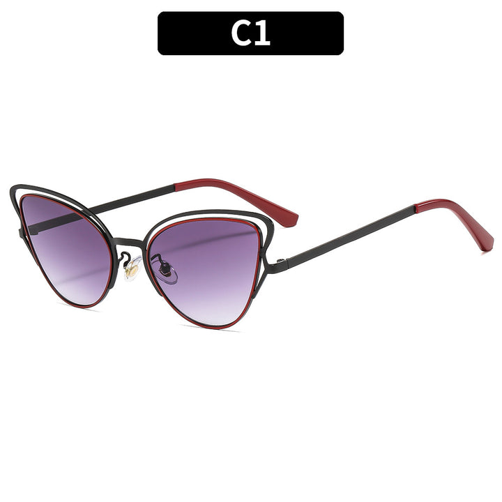 Women's Cat-Eye Sunglasses with Luxurious Metal Frame and High-Quality Gradient Lenses Kalsten