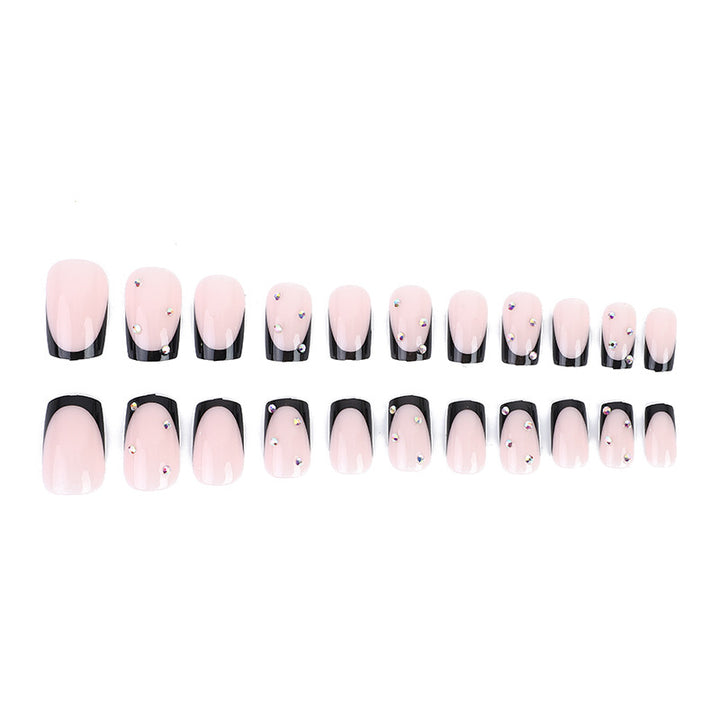 Elegant Nail Art Design Set with Rhinestone Accents
