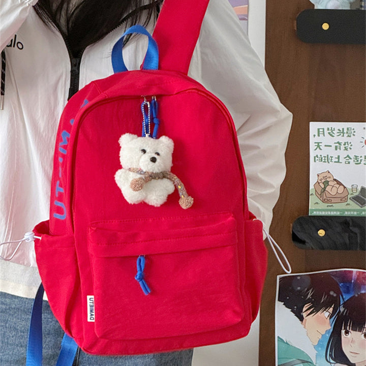 Casual Lightweight Backpack with Cute Plush Keychain Kalsten