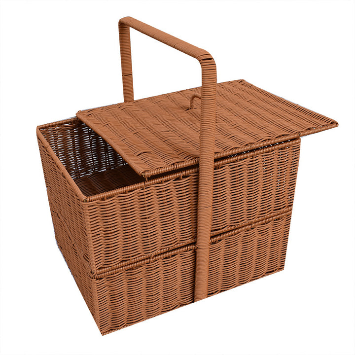 Multi-Functional Woven Storage Basket with Lid Kalsten