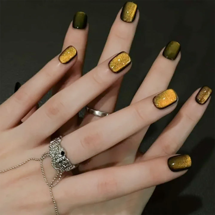 Elegant Metallic Press-On Nails