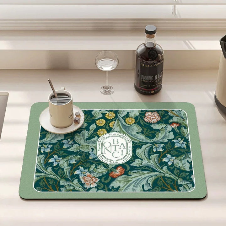 Decorative Floral Print Kitchen Mat for Home