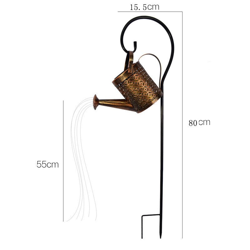 Decorative Hanging Watering Can Garden Stake Ornament With Simulated Cascading Spout Kalsten