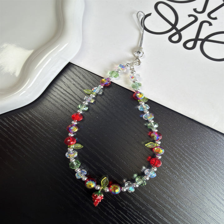 Charming Strawberry Crystal Beaded Necklace Kalsten