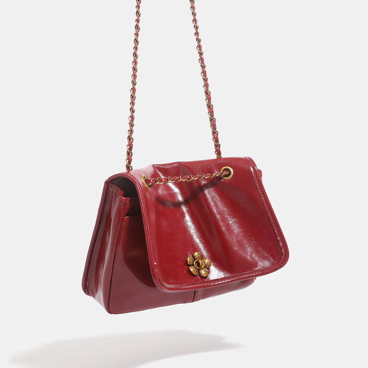 Elegant Flower-Accent Shoulder Bag