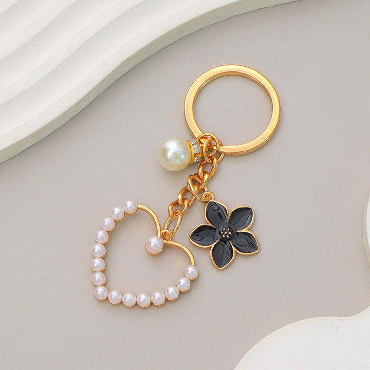 Keychain with heart and flower motif Kalsten