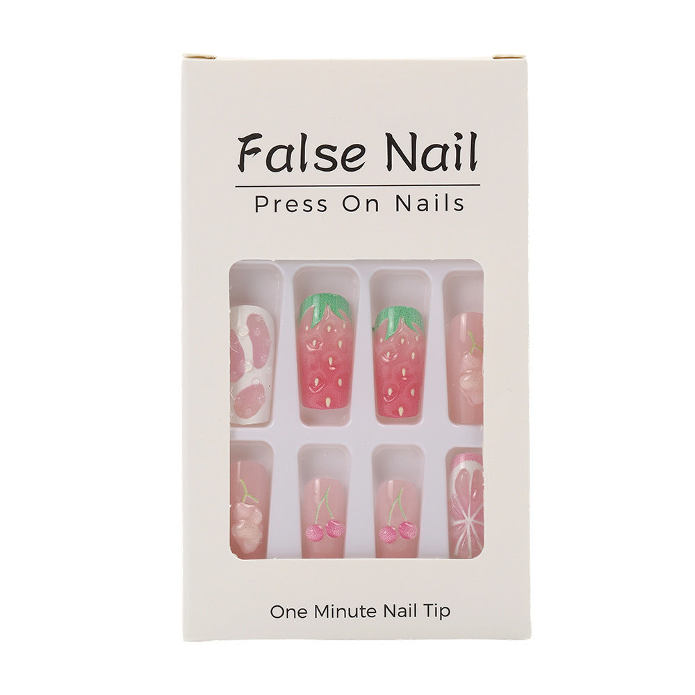 Artificial nails with strawberry and cherry designs Kalsten