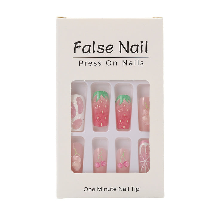 Artificial nails with strawberry and cherry designs Kalsten