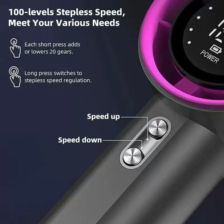 Cooling handheld bladeless personal fan with LED speed display and ultra-quiet brushless motor Kalsten