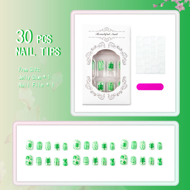 Creative St. Patrick's Day Themed Press-On Nail Set