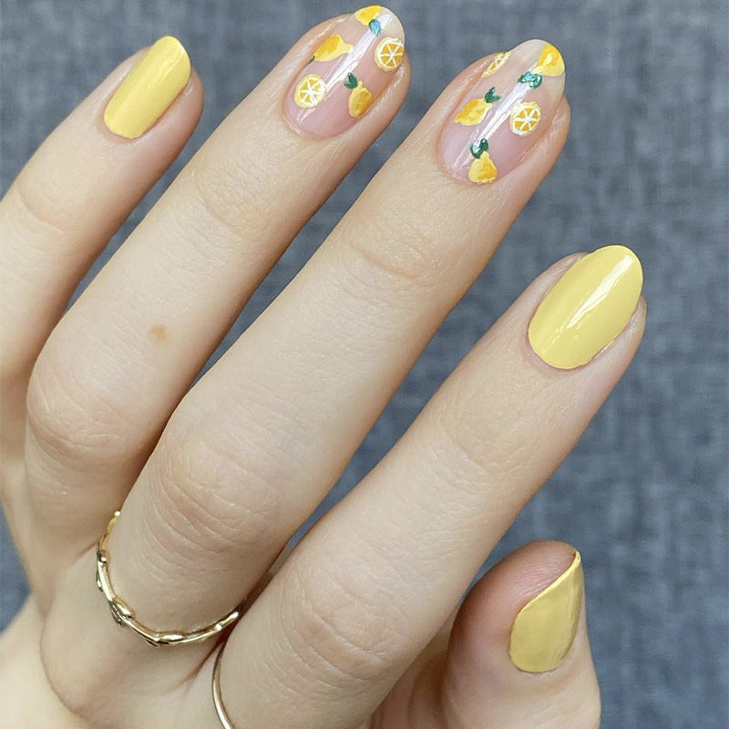 Artistic Lemon-Themed Press-On Nails Kalsten