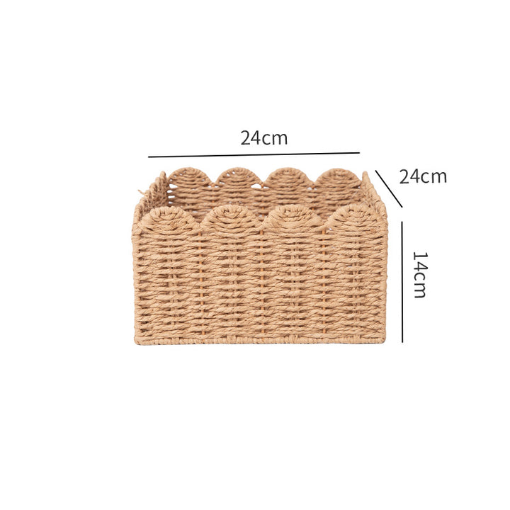 Handwoven storage basket with playful design Kalsten