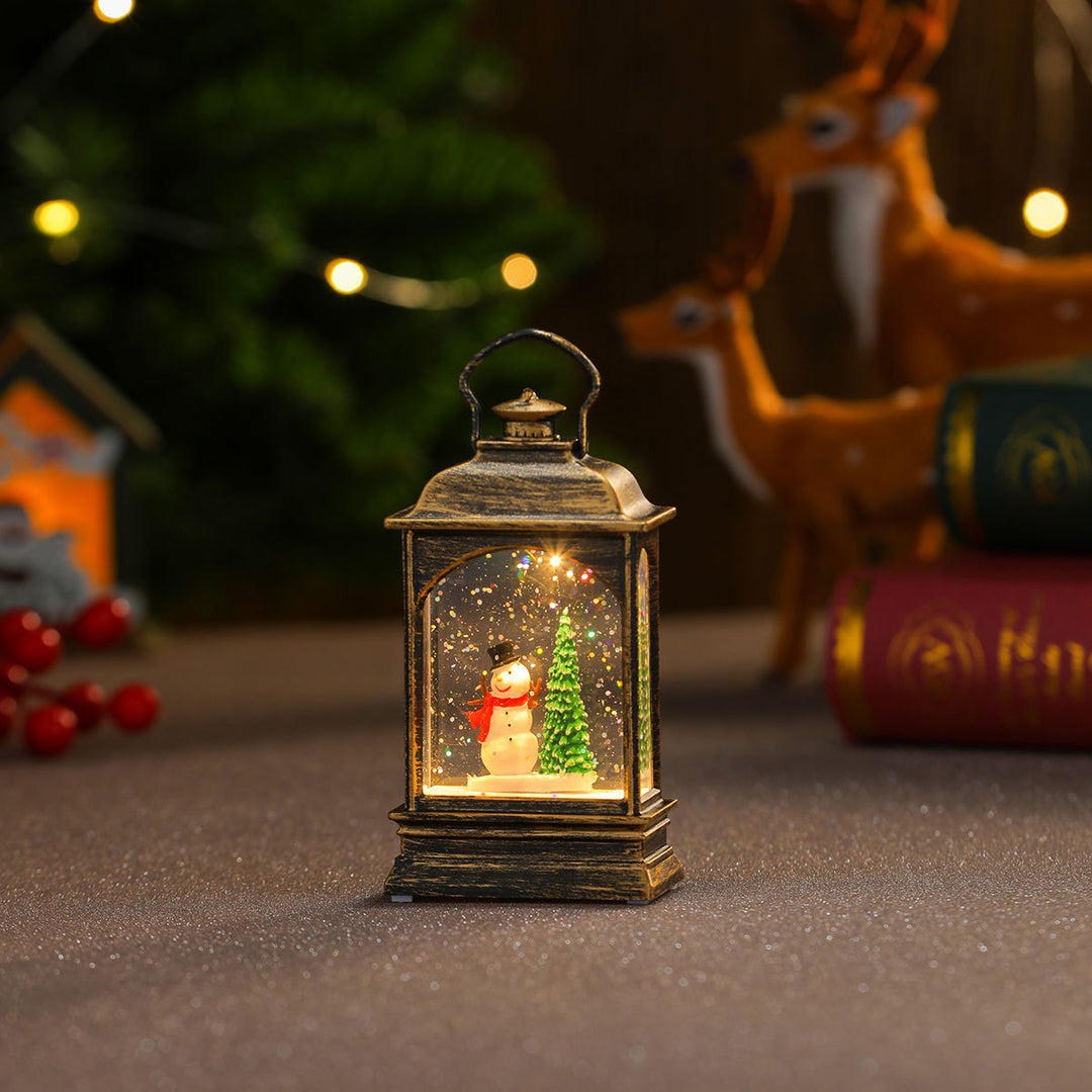 Decorative LED Lantern with Snowman Scene Kalsten