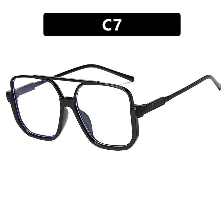 Women's square sunglasses with transparent frame and green tinted lenses Kalsten