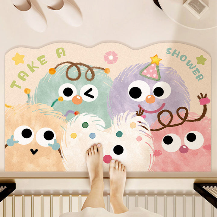 Playful Cartoon Blob Bath Mat