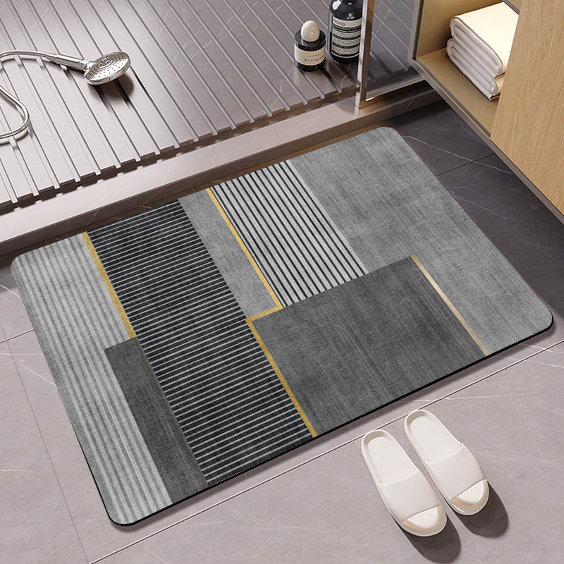 Geometric Pattern Textured Bath Mat Kalsten