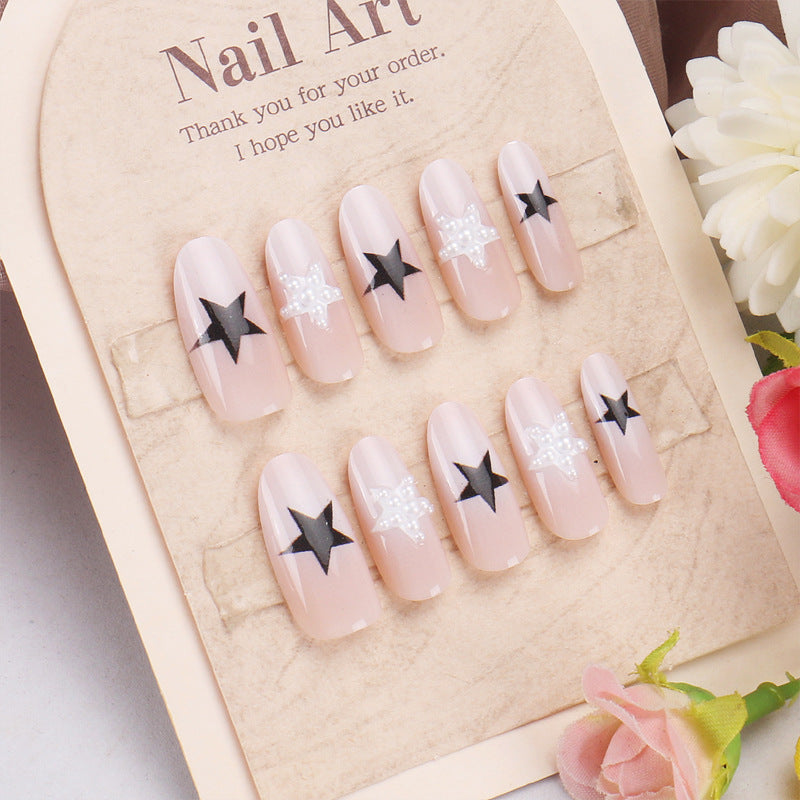 Stylish Press-On Nail Set with Elegant Floral Accents Kalsten