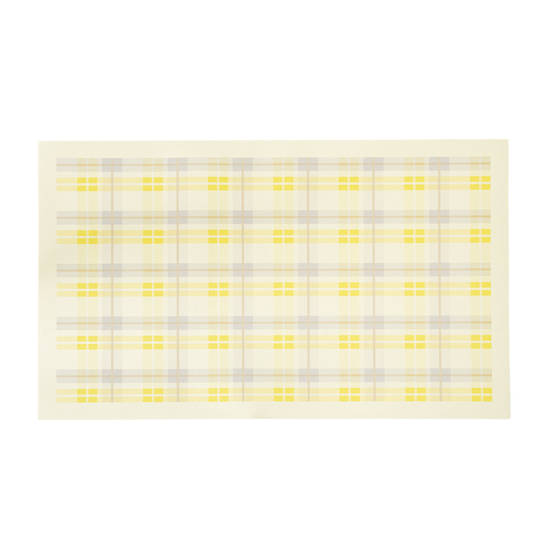 Oval wipeable placemat made of easy-care vinyl with a checked pattern Kalsten