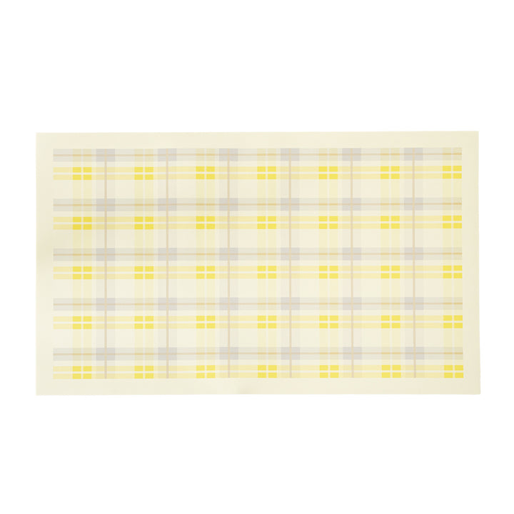 Oval wipeable placemat made of easy-care vinyl with a checked pattern Kalsten