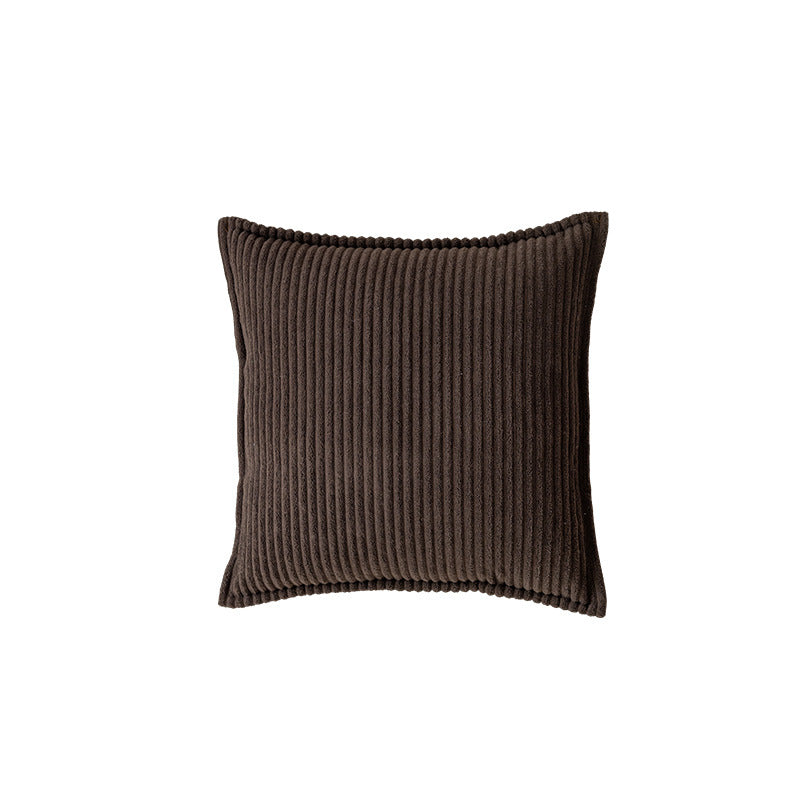 Decorative Ribbed Corduroy Throw Pillow Cover Square Accent Cushion