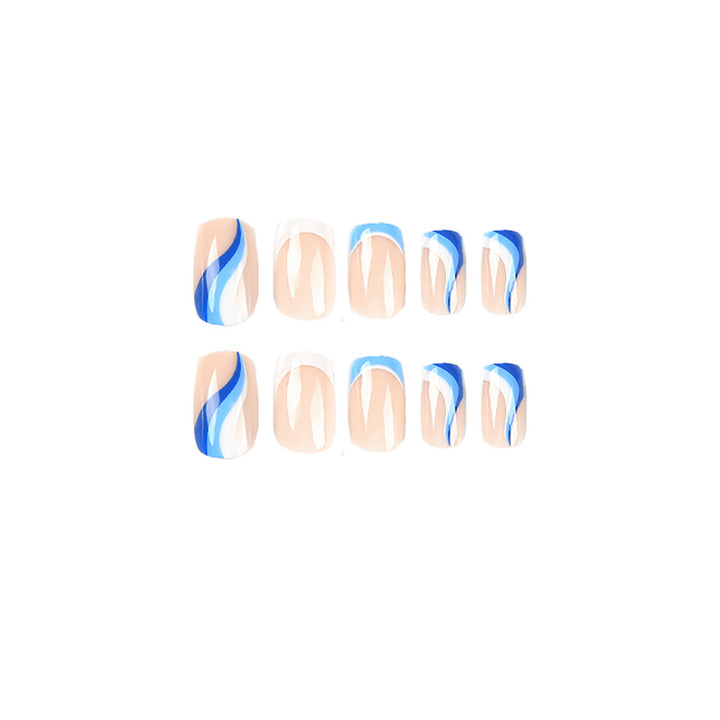 Artful and elegant nail extensions with wave design Kalsten