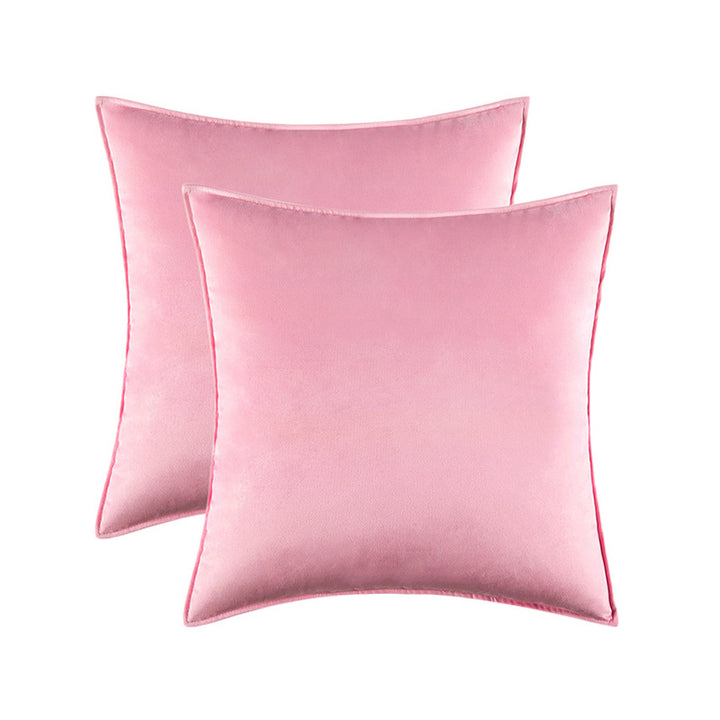 Plush Velvet Square Decorative Pillow Cover Pair with Knife-Edge Seam and Hidden Zipper