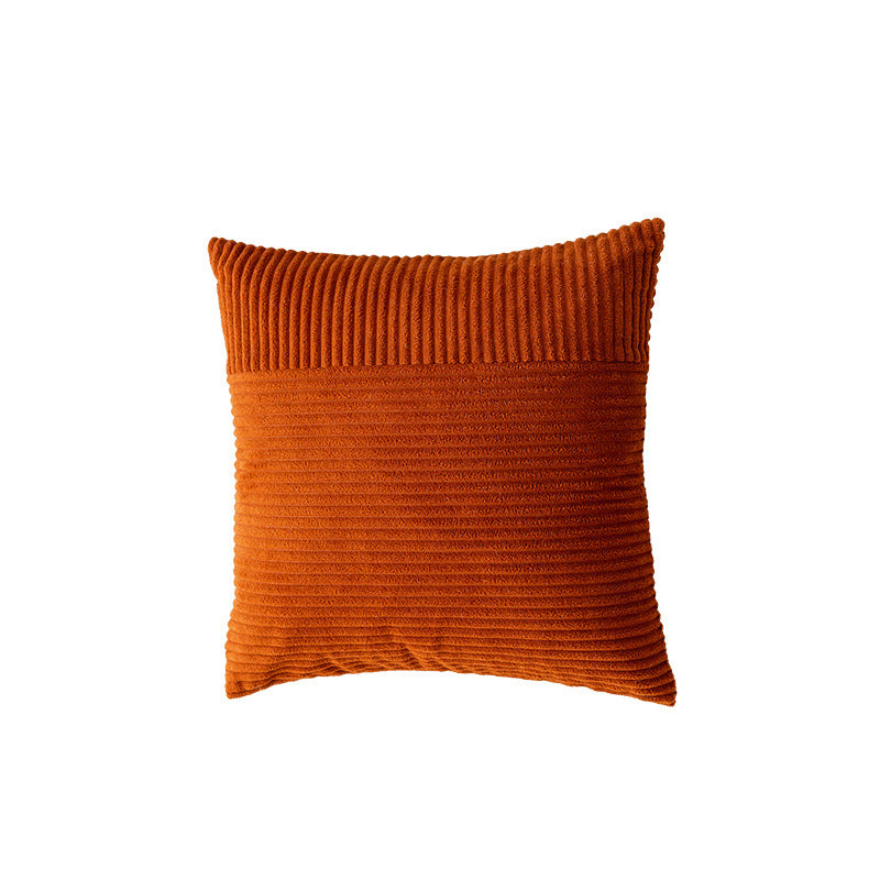 Textured Ribbed Square Decorative Throw Pillow with Removable Cover