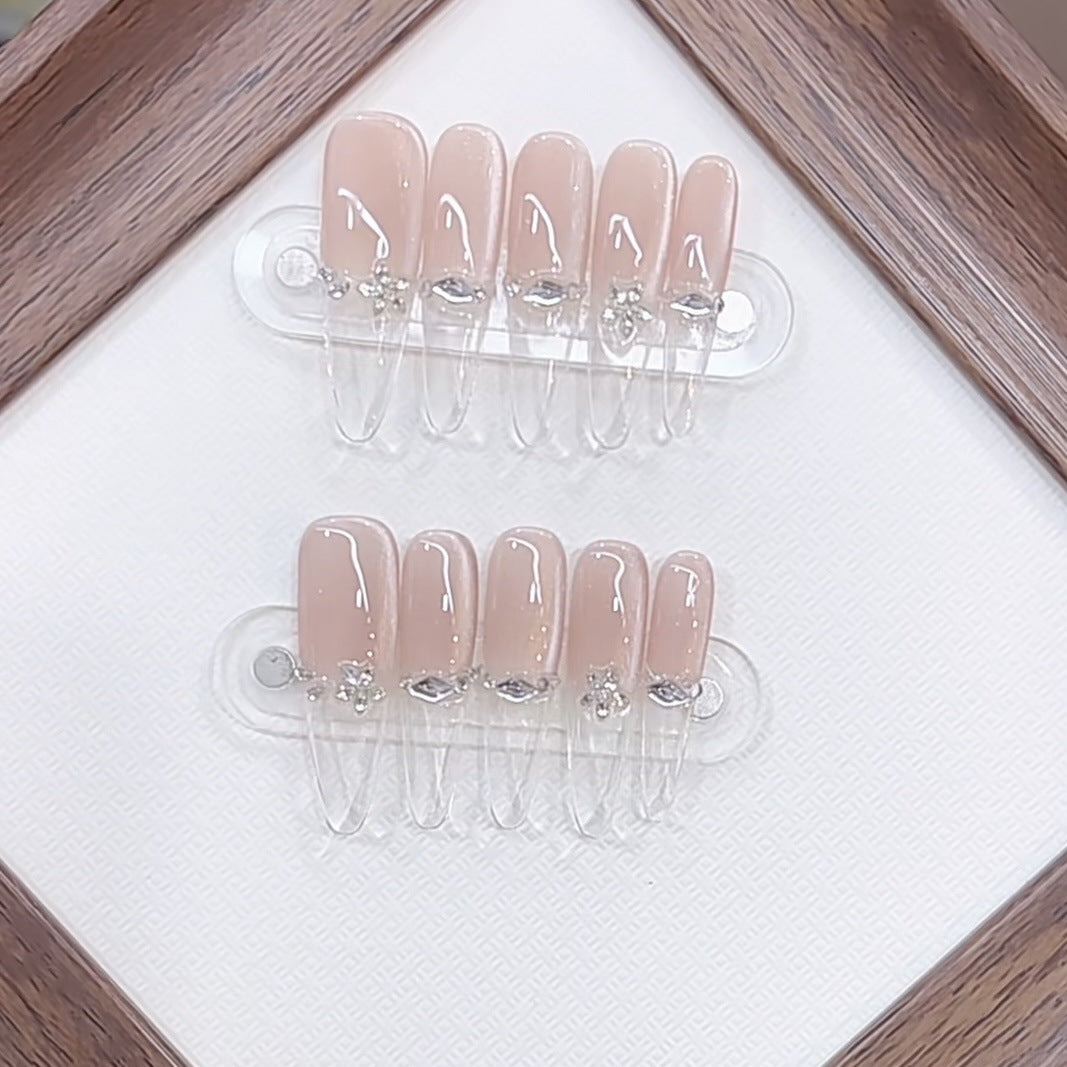 Luxurious Floral-Embellished Press-On Nail Set Kalsten