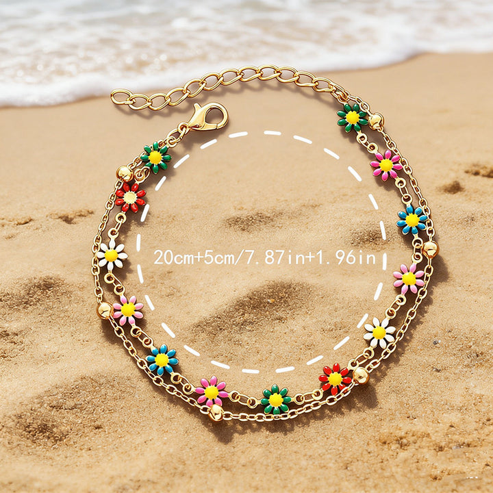 Colorful Floral Charm Anklet Kalsten