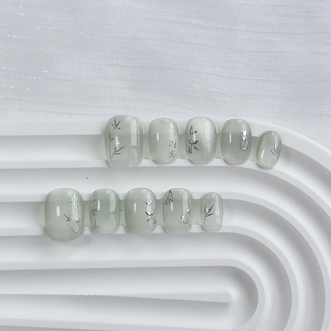 Botanical Press-On Nail Art Set