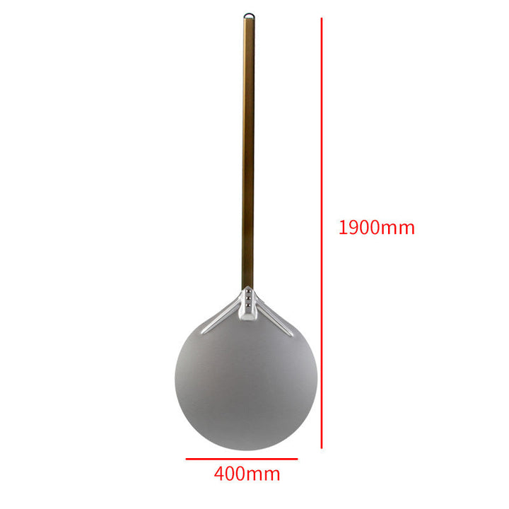 long wooden handled round aluminum pizza peel with reinforced neck Kalsten