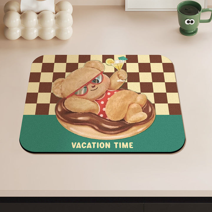 Cute Bear-Themed Kitchen Mat