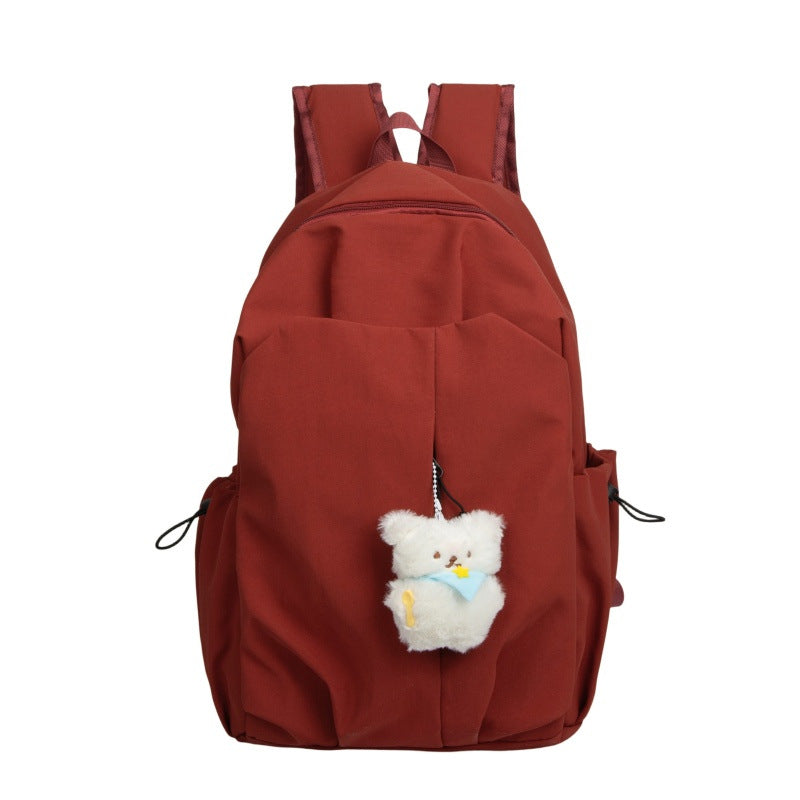 Backpack with High-Quality Craftsmanship and Cute Teddy Pendant Kalsten