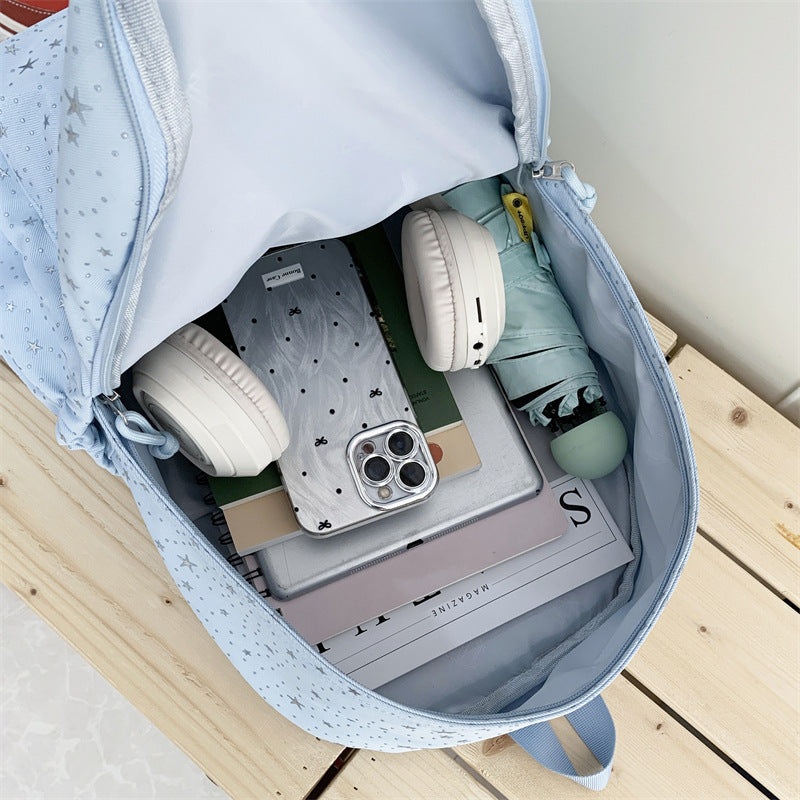 Elegant backpack with glittering stars and practical compartments Kalsten