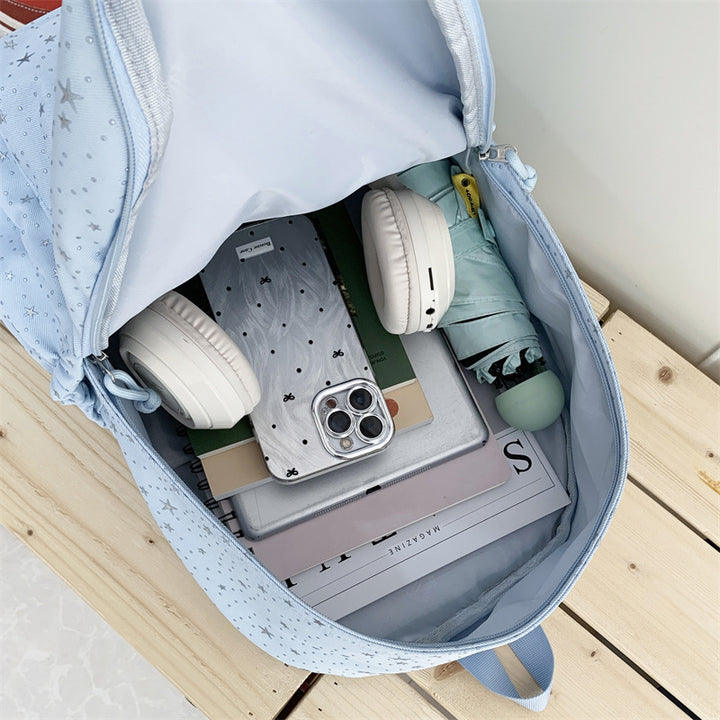 Elegant backpack with glittering stars and practical compartments Kalsten
