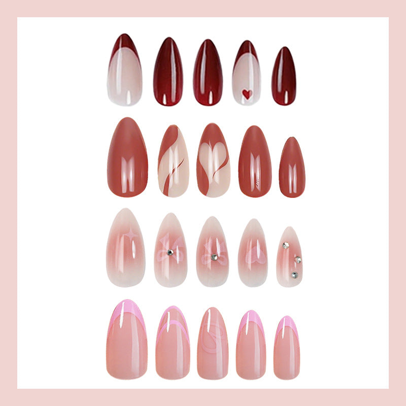 Nail art set with elegant heart and flower decorations Kalsten