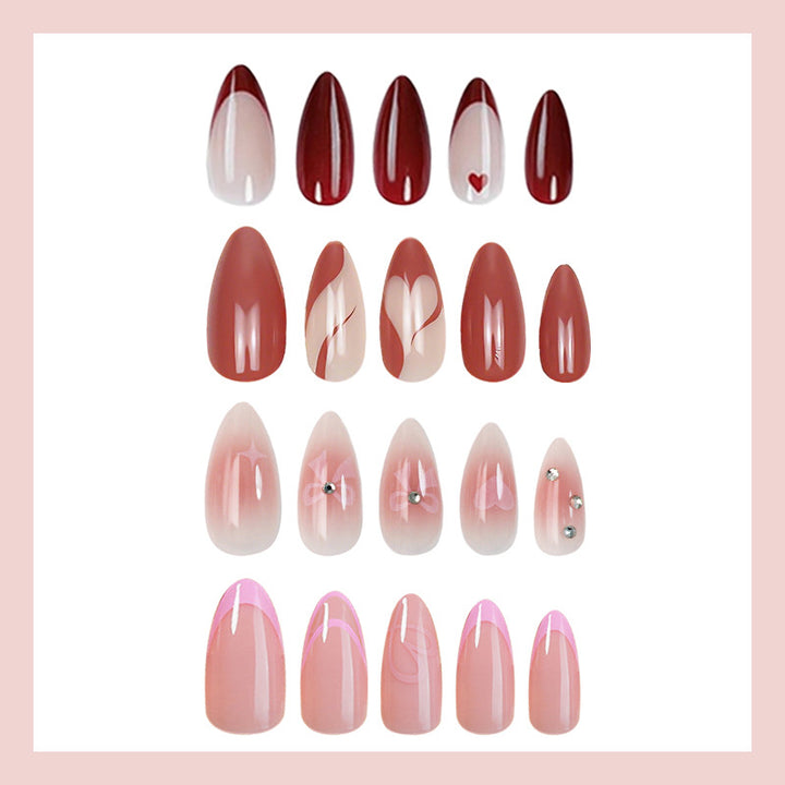 Nail art set with elegant heart and flower decorations Kalsten