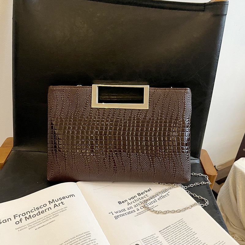 Elegant Croc-Embossed Evening Clutch